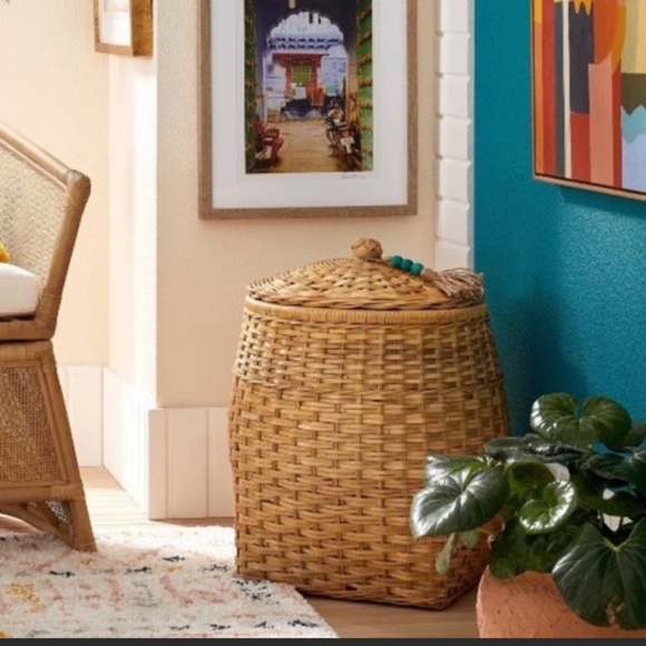 NWT SOLD OUT Opalhouse Target Jungalow RARE Rattan XL Storage Basket Bin w/ Lid - Picture 2 of 10